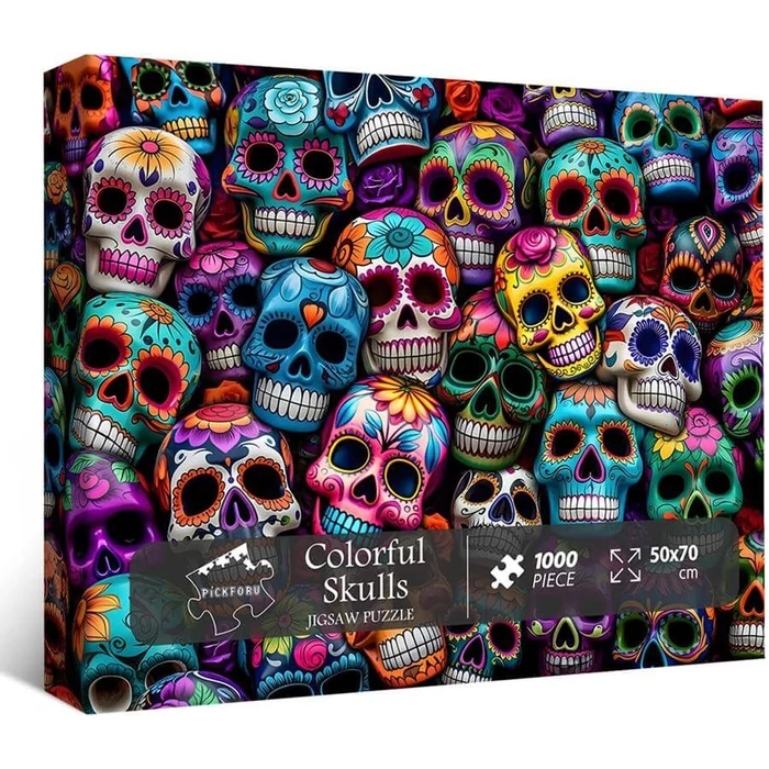 Bboldin Z-508 - Colorful Skulls - 1000 db-os puzzle