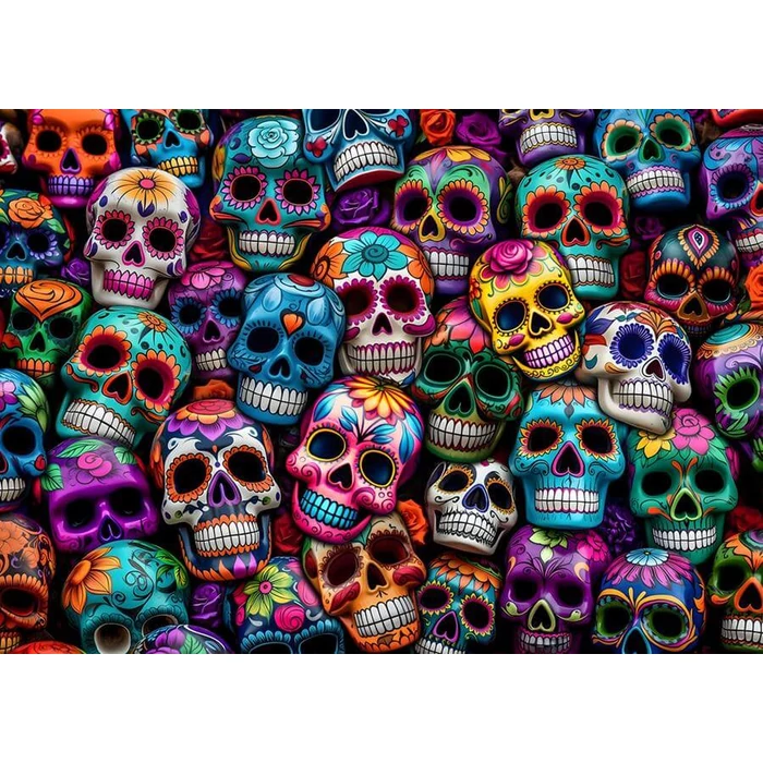 Bboldin Z-508 - Colorful Skulls - 1000 db-os puzzle