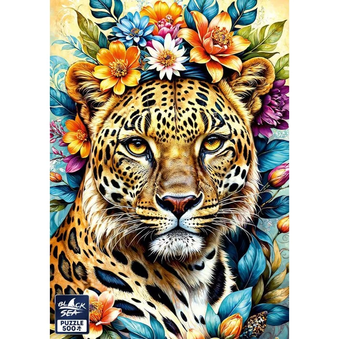 Black Sea BS82444 - Among the Flowers - Leopard - 500 db-os puzzle