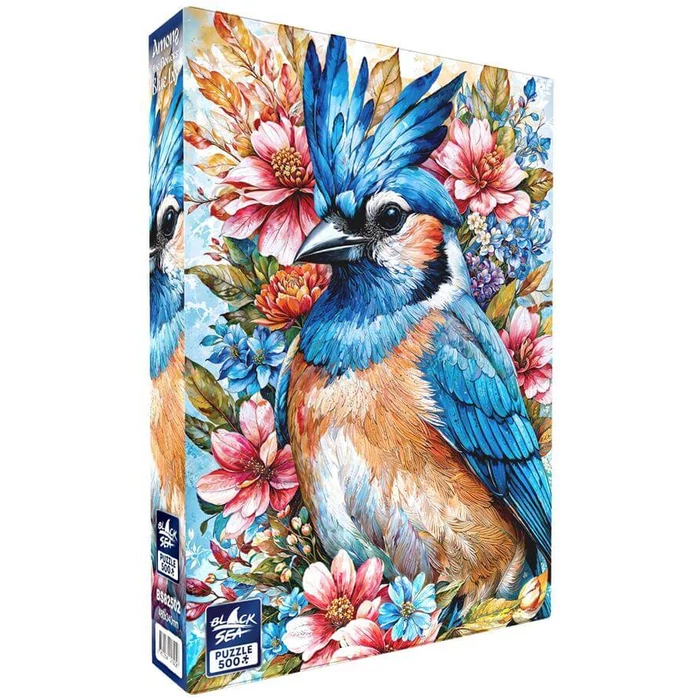 Black Sea  BS82502 - Among the Flowers - Blue Jay - 500 db-os puzzle