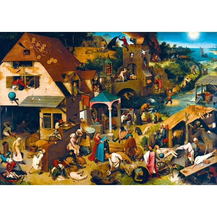 Bluebird 60226 - Pieter Bruegel the Elder - Netherlandish Proverbs 1559 - 1000 db-os Art by puzzle