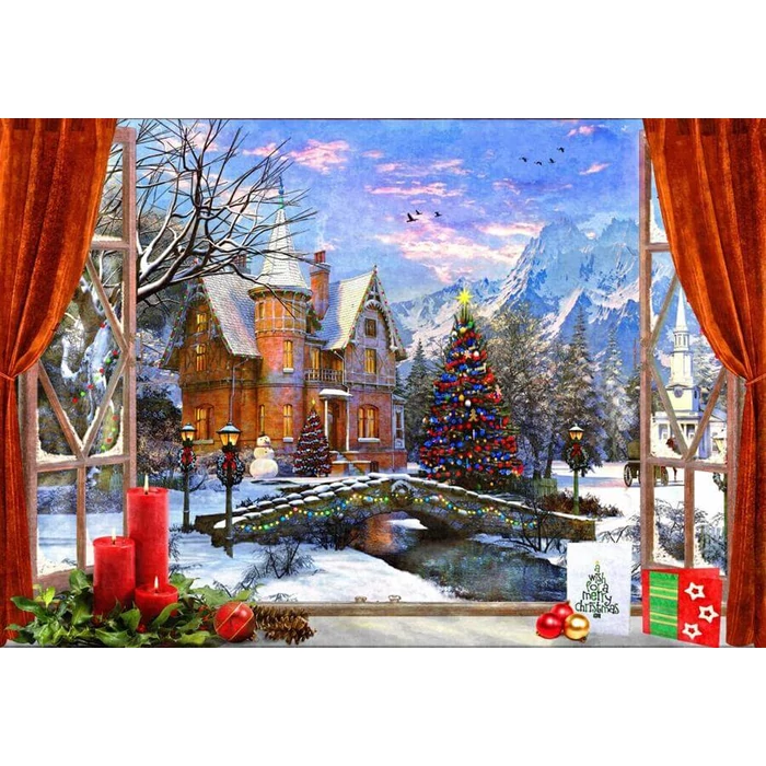 Bluebird 90673 - Christmas Mountain View - 1000 db-os puzzle