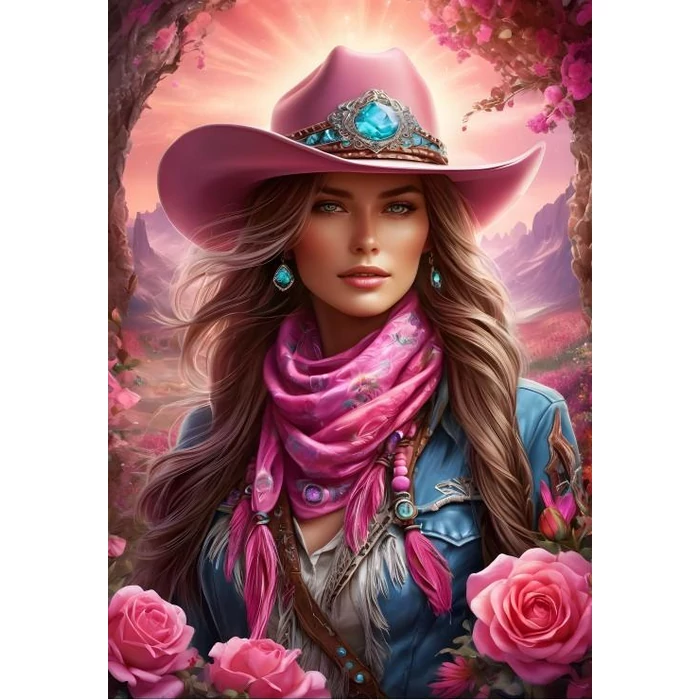 Bluebird 90928 - Pink Cowgirl - 1000 db-os puzzle