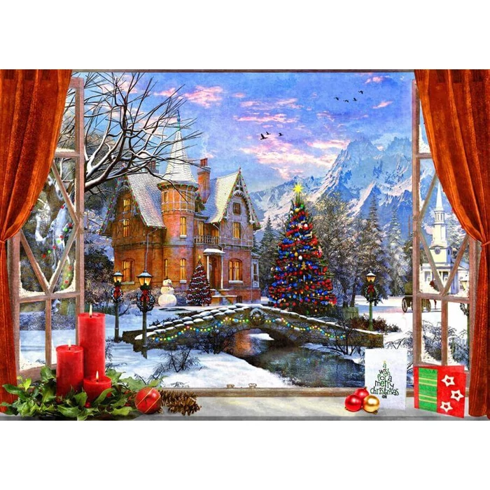 Bluebird 90674 - Christmas Mountain View - 500 db-os puzzle
