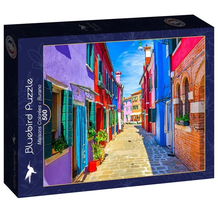 Bluebird 90946 - Colourful Houses - Burano - 500 db-os puzzle