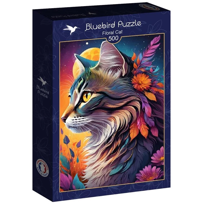Bluebird 90942 - Floral Cat - 500 db-os puzzle