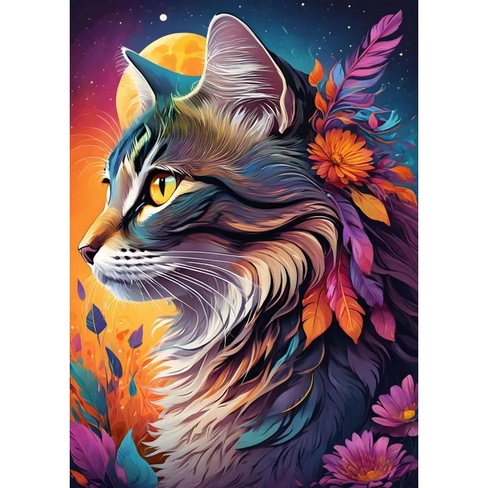 Bluebird 90942 - Floral Cat - 500 db-os puzzle