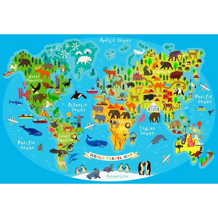 Bluebird 90091 - World Travel Map - 300 db-os puzzle