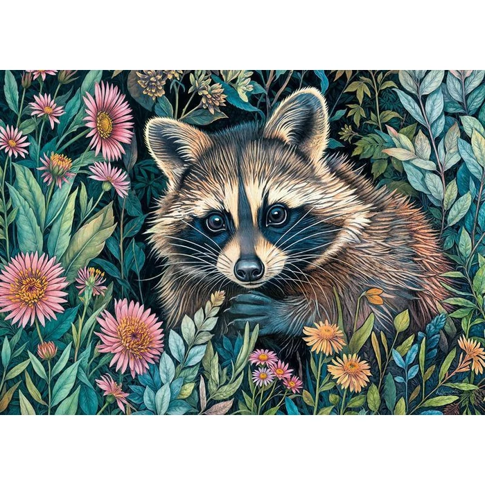 CherryPazzi 30851 - Raccoon in Flowers - 1000 db-os puzzle