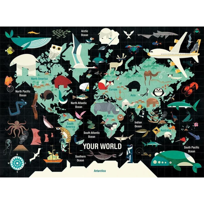 Galison 49063 - Mudpuppy - Your World - 1000 db-os puzzle