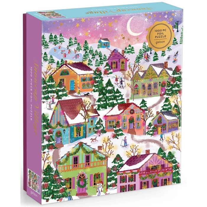 Galison 86082 - Snowcap Village, Joy Laforme - 1000 db-os Fóliás puzzle