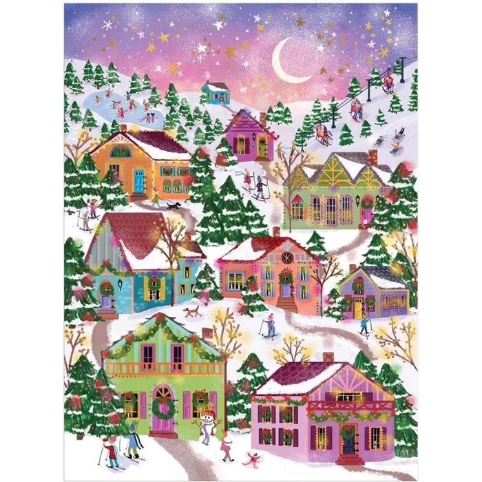 Galison 86082 - Snowcap Village, Joy Laforme - 1000 db-os Fóliás puzzle
