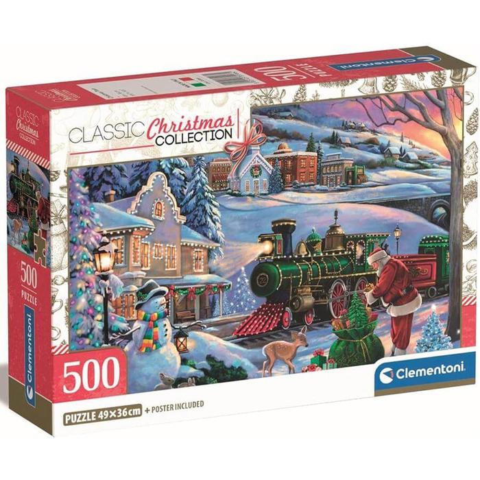 Clementoni 35566 - Karácsonyi vonat - 500 db-os puzzle