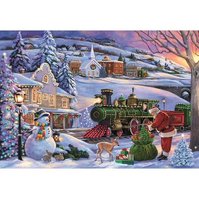 Clementoni 35566 - Karácsonyi vonat - 500 db-os puzzle