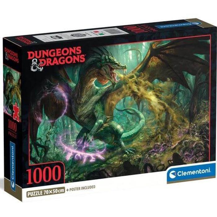 Clementoni 39961 - Dungeons and Dragons - Zöld Sárkány - 1000 db-os puzzle