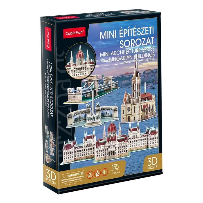 CubicFun C179 - Mini magyar épületek - 155 db-os 3D puzzle