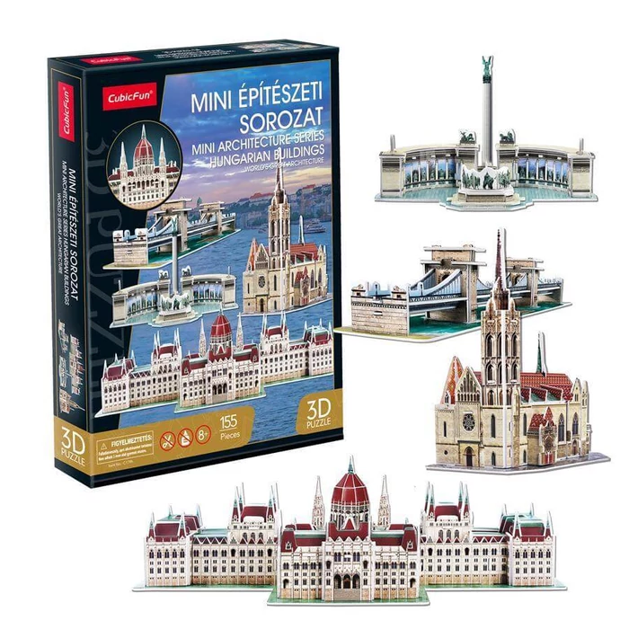 CubicFun C179 - Mini magyar épületek - 155 db-os 3D puzzle