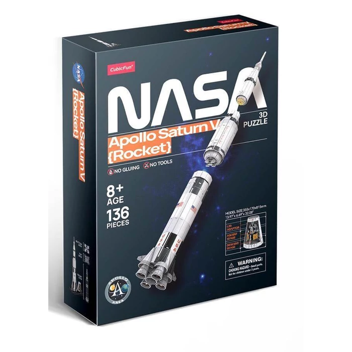CubicFun DS1059 - NASA - Apollo Saturn V Rocket - 136 db-os 3D puzzle