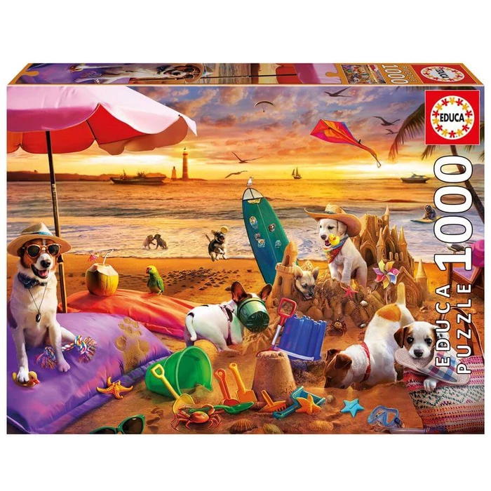 Educa 20312 - Kutyák a strandon - 1000 db-os puzzle