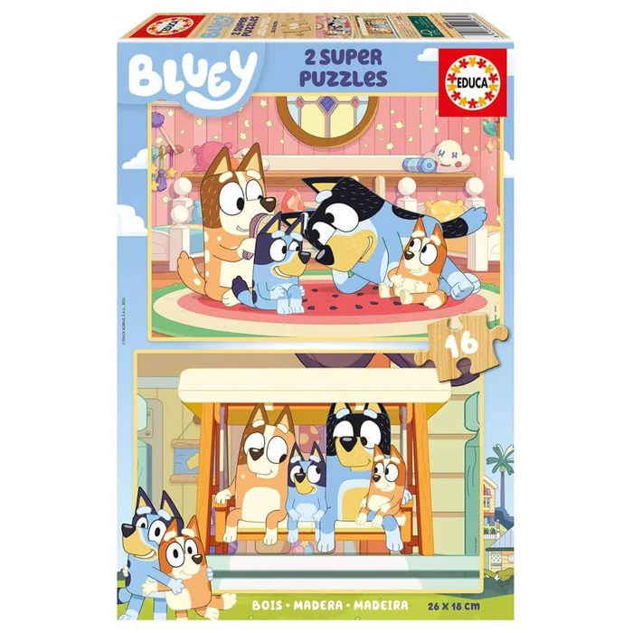 Educa 20347 - Bluey - 2 x 16 db-os fa puzzle