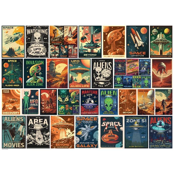 EuroGraphics 6000-5927 - Alien Invasion Collage - 1000 db-os puzzle