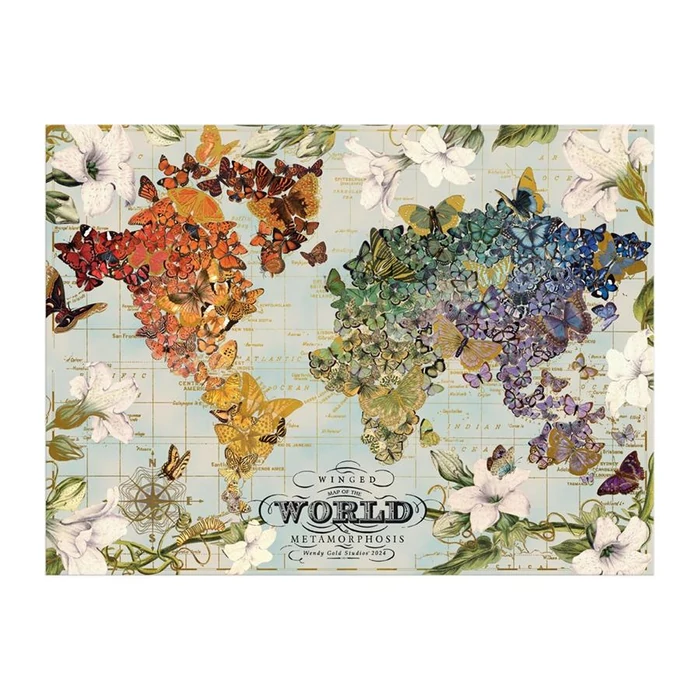 Galison 84651 - Winged Metamorphosis, Wendy Gold - 1000 db-os Fóliás puzzle