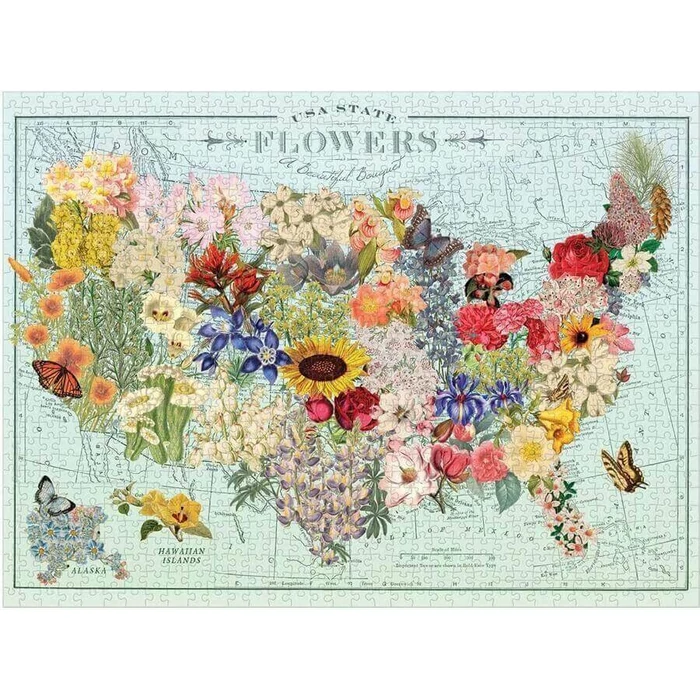 Galison 64769 - USA State Flowers, Wendy Gold - 1000 db-os puzzle