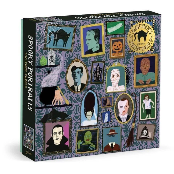 Galison 82732 - Spooky Portraits - 500 db-os Fóliás puzzle