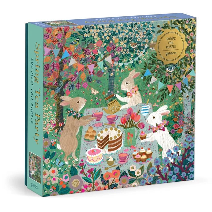 Galison 84514 - Spring Tea Party - 500 db-os Fóliás puzzle