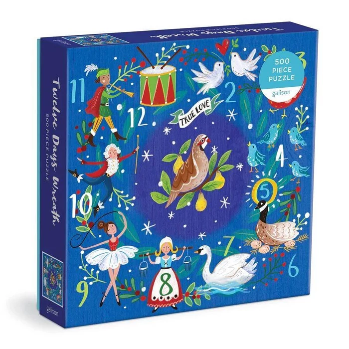 Galison 71194 - 12 Days Wreath - 500 db-os puzzle