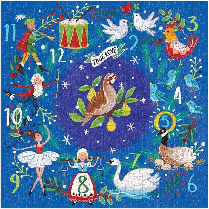 Galison 71194 - 12 Days Wreath - 500 db-os puzzle