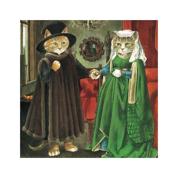 Galison 67555 - Meowsterpiece - The Arnolfini Marriage - 500 db-os puzzle