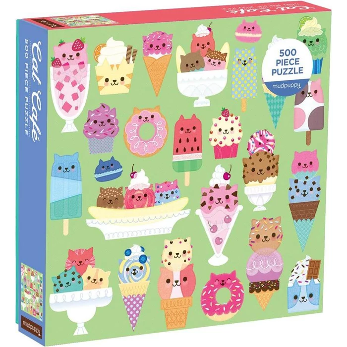 Galison 55859 - Mudpuppy - Cat Cafe - 500 db-os puzzle