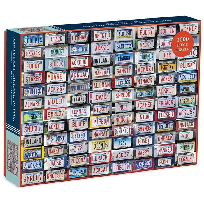 Galison 66275 - Nantucket License Plates - 1000 db-os puzzle
