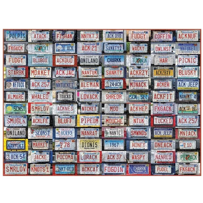 Galison 66275 - Nantucket License Plates - 1000 db-os puzzle