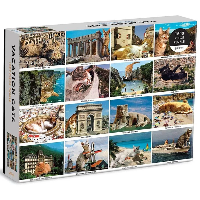 Galison 69504 - Vacation Cats - 1500 db-os puzzle