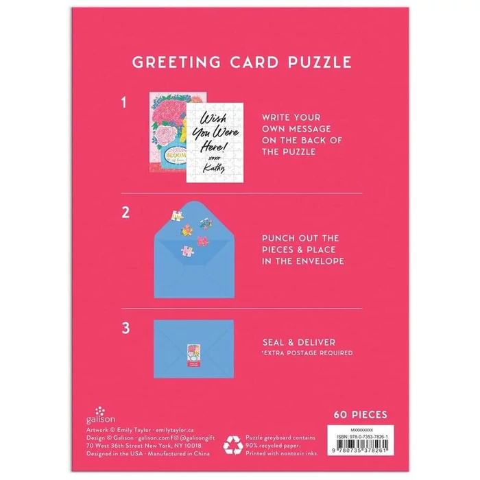 Galison 78261 - Blooms of Love - 60 db-os Képeslap puzzle