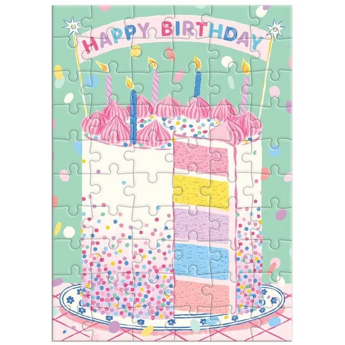 Galison 78278 - Confetti Birthday Cake - 60 db-os Képeslap puzzle