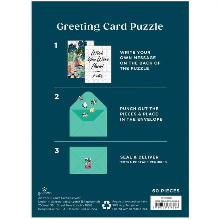 Galison 78988 - Potted - 60 db-os Képeslap puzzle