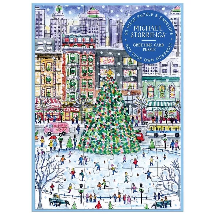 Galison 79008 - Christmas in the City, Michael Storrings - 60 db-os Képeslap puzzle