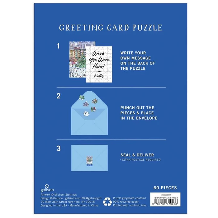Galison 79008 - Christmas in the City, Michael Storrings - 60 db-os Képeslap puzzle
