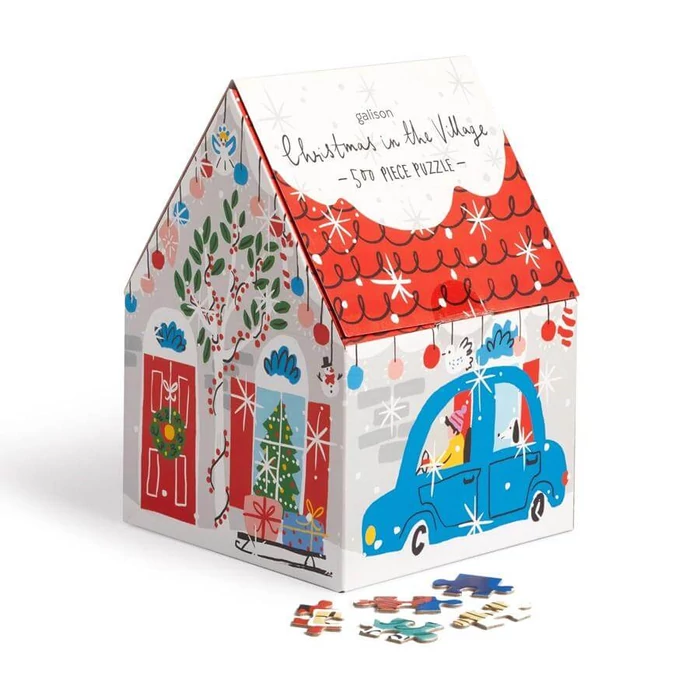 Galison 80219 - Christmas in the Village - 500 db-os puzzle díszdobozban
