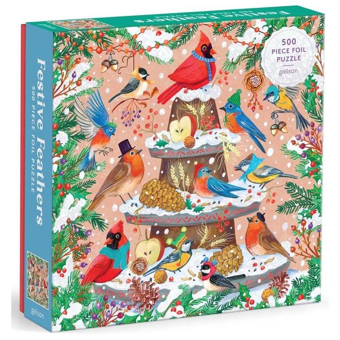 Galison 85573 - Festive Feathers - 500 db-os Fóliás puzzle