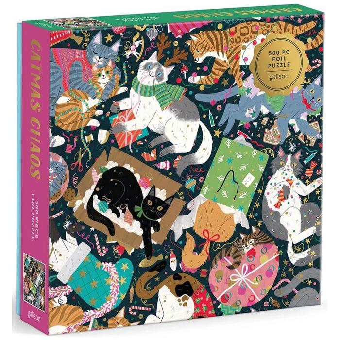 Galison 85962 - Catmas Chaos - 500 db-os Fóliás puzzle