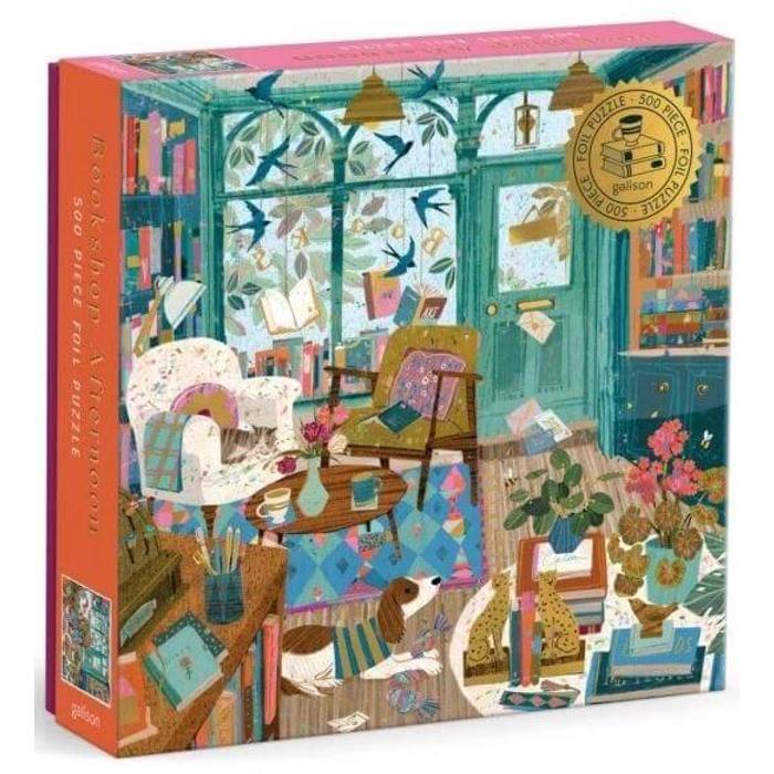 Galison 86808 - Bookshop Afternoon - 500 db-os Fóliás puzzle