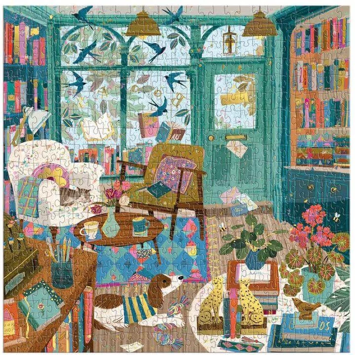 Galison 86808 - Bookshop Afternoon - 500 db-os Fóliás puzzle