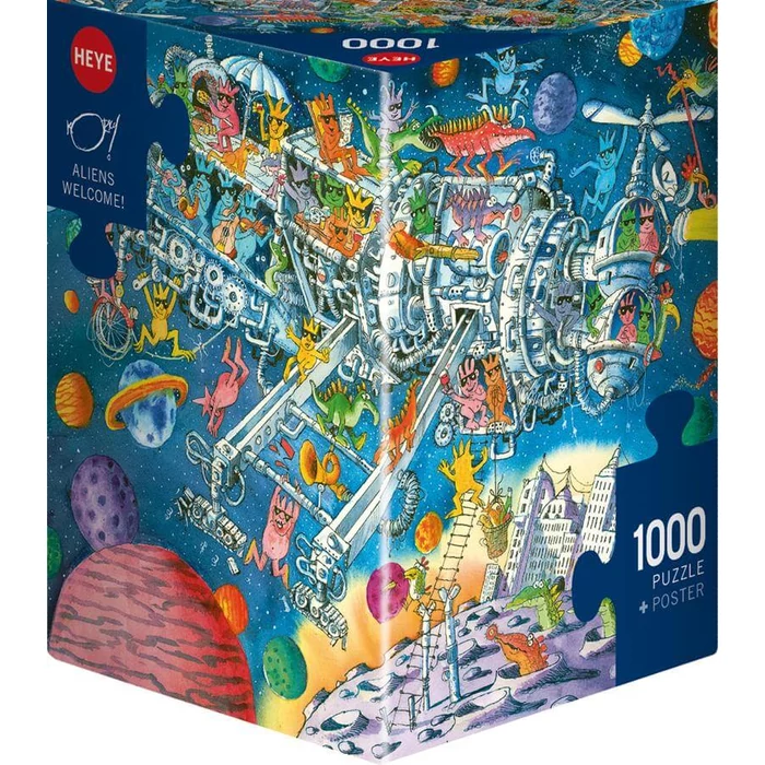 Heye 30083 - Triangular puzzle - Aliens Welcome! - 1000 db-os puzzle