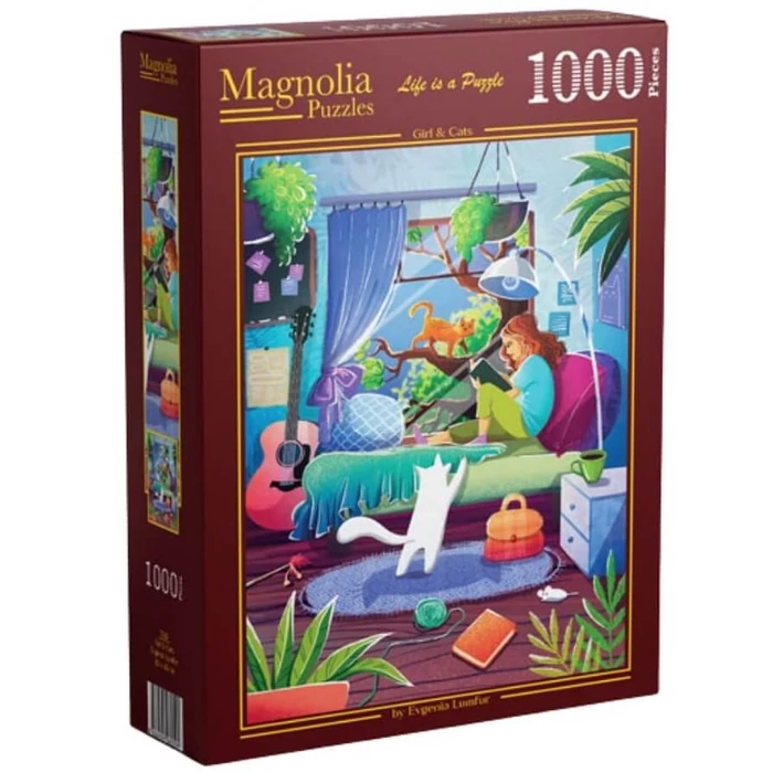 Magnolia 7051 - Girl & Cats - 1000 db-os puzzle
