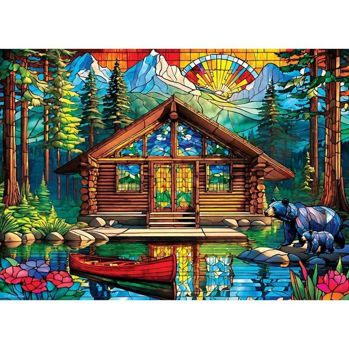 MasterPieces 72503 - Stained Glass - Cabin Spectrum - 1000 db-os puzzle