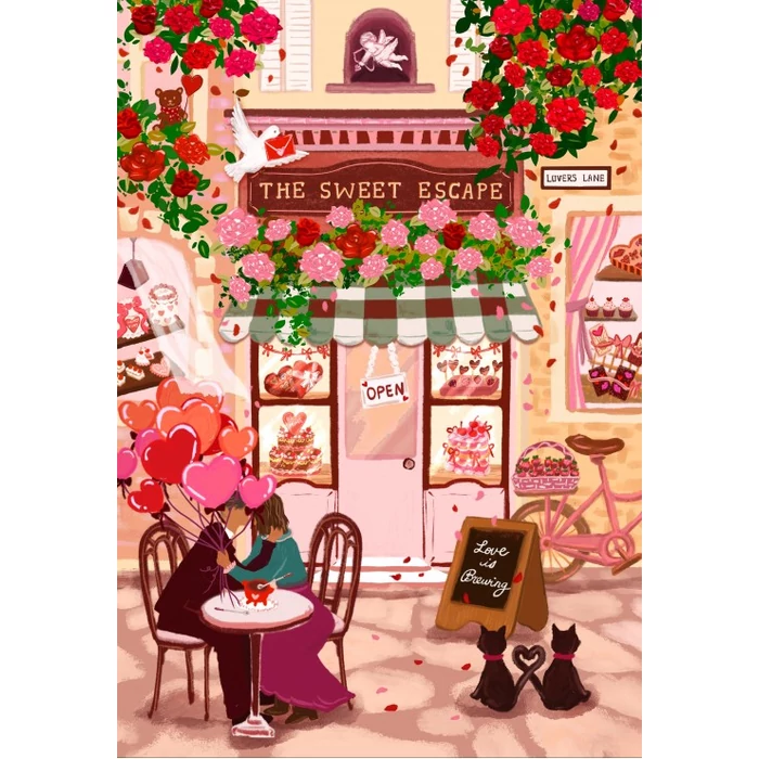 Pieces & Peace 0221 - The Sweet Escape - Valentine's Cafe - 1000 db-os puzzle